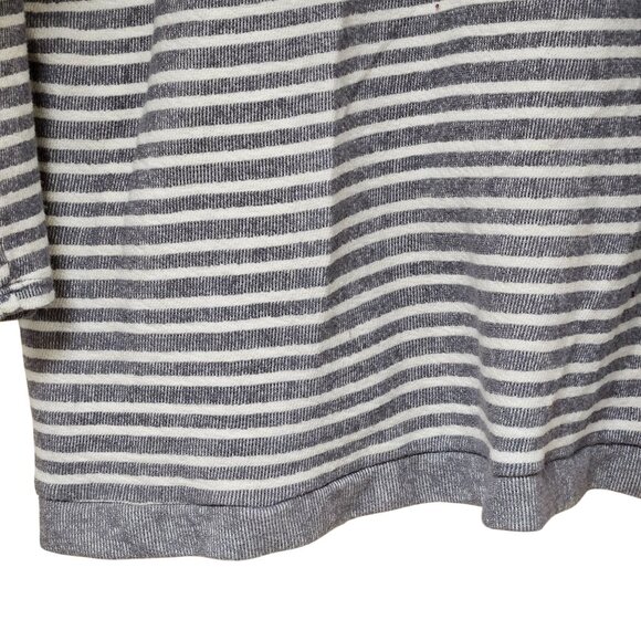 Soft Surroundings Womens 2X Gray White Stripe Sweater Long Sleeve Button Accent - Picture 5 of 9